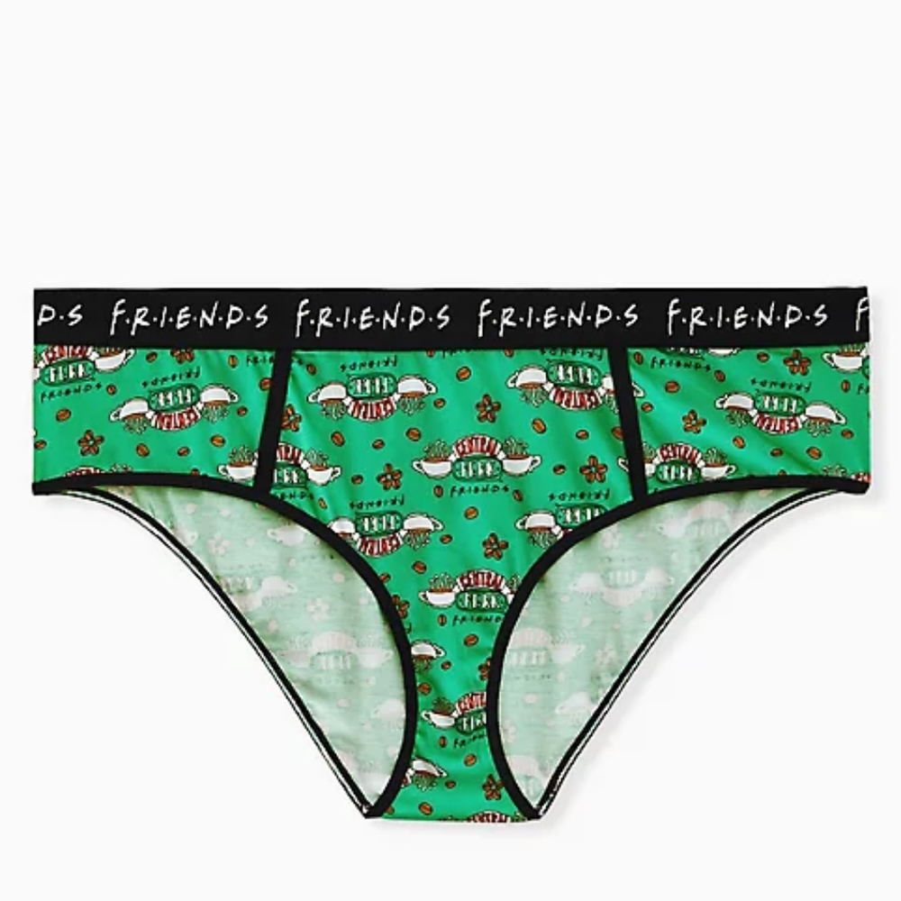 FRIENDS CENTRAL PERK GREEN COTTON HIPSTER PANTY